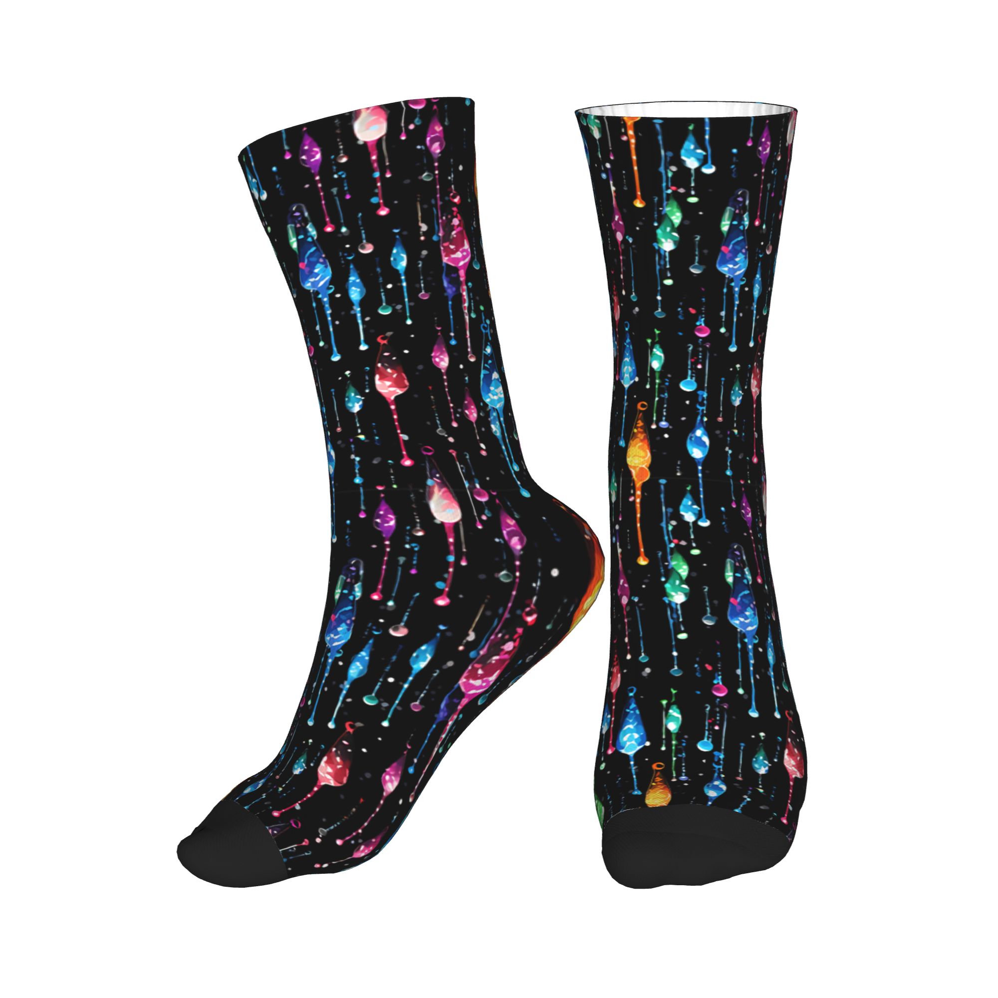 Dress Sock Men - Chaussettes à motif liquide arc-en-ciel pour
